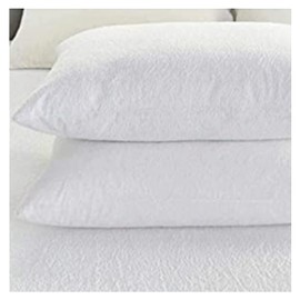 Highliving ® Zipped Terry Towelling Waterproof Pillow Protectors Non Noisy Pair Anti Allergy Dust Mite Proof Anti Bacterial