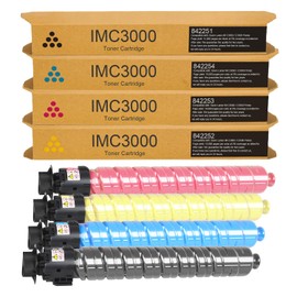 YiBoton IMC3000 IMC3500 High Yield Toner Cartridge 842251 842252 842253 842254 Replacement for Ricoh IM C3000 IM C3500 Printer(4 Pack Black, Cyan, Yellow, Magenta)