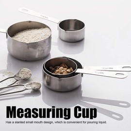 Alvinlite Measuring Cups, Set of 4 Stainless Steel Measuring Cups, Spoons for Kitchen Use