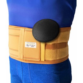 MEDICA PLUS FAJA PARA HERNIA UMBILICAL 13 CM ELASTICA CON ALMOHADILLA SOPORTE ABDOMINAL (GRANDE: 90 A 100 CM)