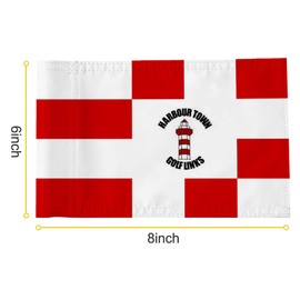 2BUT Harbour Town Golf Links Golf Pin PGA Flag Practic Putting Green Golf Flag For Backyard Garden Double-Sewn 600D Nylon Miniature Pin Flag Regulation Tube Flag(Red 8"X6")