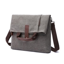 FANDARE Retro Shoulder Bag Handbag Shoulder Bag Men's Bag Canvas Messenger Bag Briefcase for Men Women Work Travel School College Work Outdoor School Bag, darkgray, Retro