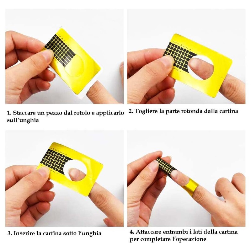 Papierrolle für Rekonstruktion und Verlängerung der Nägel, goldfarben