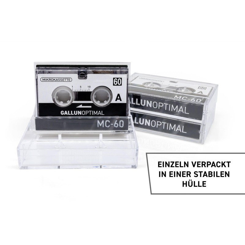 GALLUNOPTIMAL MC60 Microcassette - for Voice Recorders - Pack of
