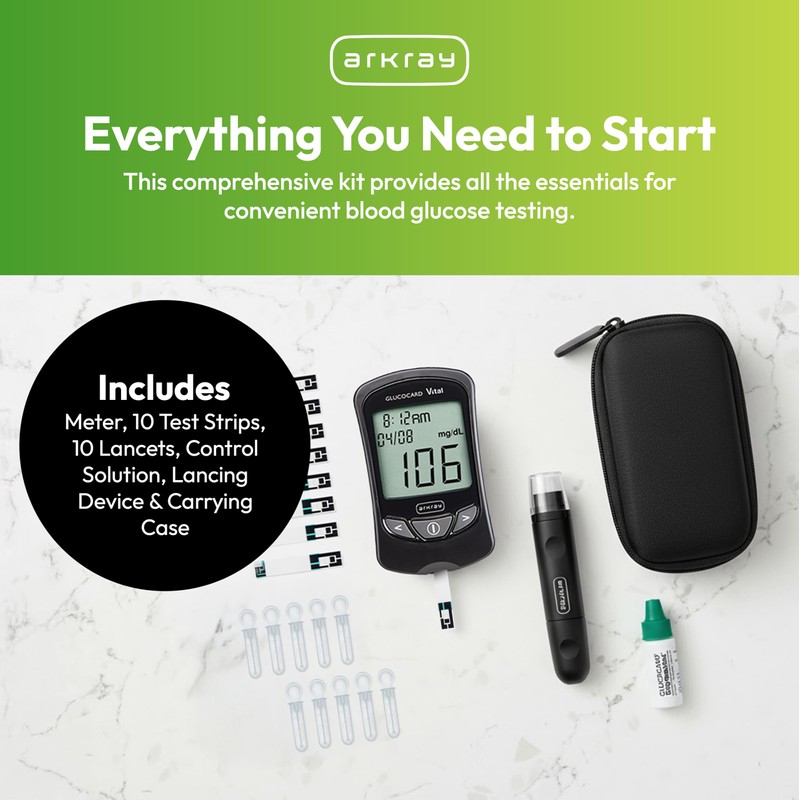 ARKRAY GLUCOCARD Vital Blood Glucose Meter Kit – Complete Glucose
