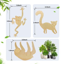 Rainteam Plant Animal Decor Cute Brass Plant Hanger Ornaments for Gardeners Plant House Forests Decorations Pots Funny Plant Accessories for Plants Lover Gifts (3 Animals)