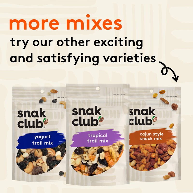 Snak Club Energizer Trail Mix with Roasted Salted Peanuts, Raisins,