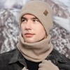 MARUKO 3 Pcs Men's Beanie Hat Scarf and Touch Screen