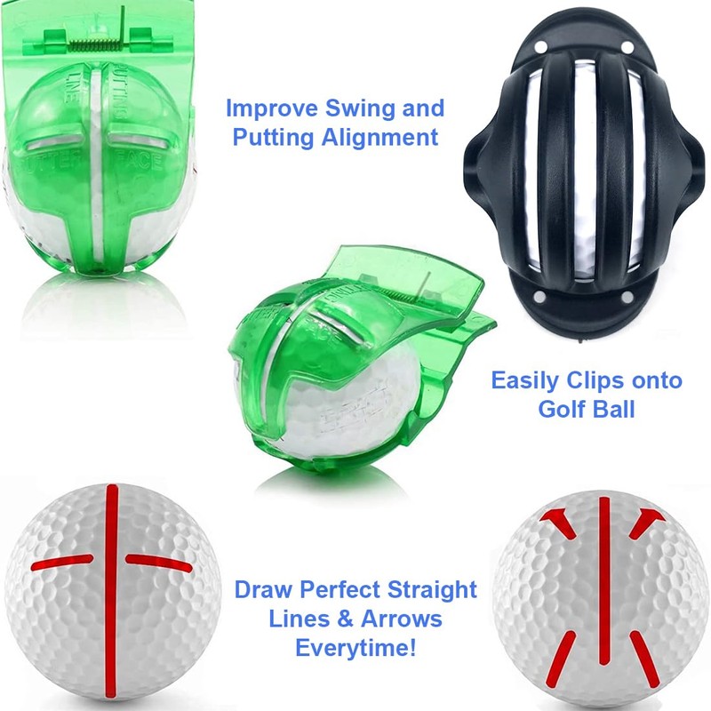 GXGM 6 Pieces Golf Ball Liner Template Golf Alignment Set