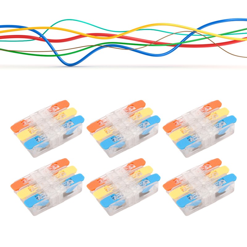 10Pcs Lever Wire Connector Electrical Quick Wiring Connect Inline Splicing