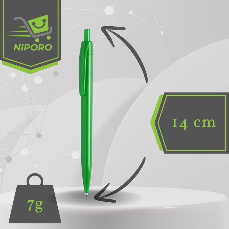 NIPORO Ballpoint Pen Black or Blue Pack of 50 Refill