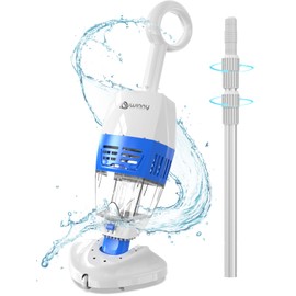 (2024 Upgraded) Handheld Pool Vacuum with Telescopic Pole,Rechargeable Pool Vacuum,Hot Tub Spa Vacuum 60 Mins RunningTime,Strong Suction,Deep Cleaning for Above & In-ground Pools, Hot Tubs, Spas,Pond