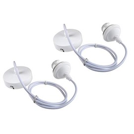 New Modern Pendant Light Fitting, E27 Lamp Holder, Accessories Kit With White Ceiling Rose and PVC Cable - KIT05WH