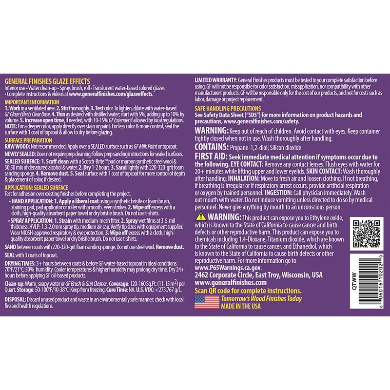 General Finishes Water Based Glaze Effects, 1 Pint, Winter White