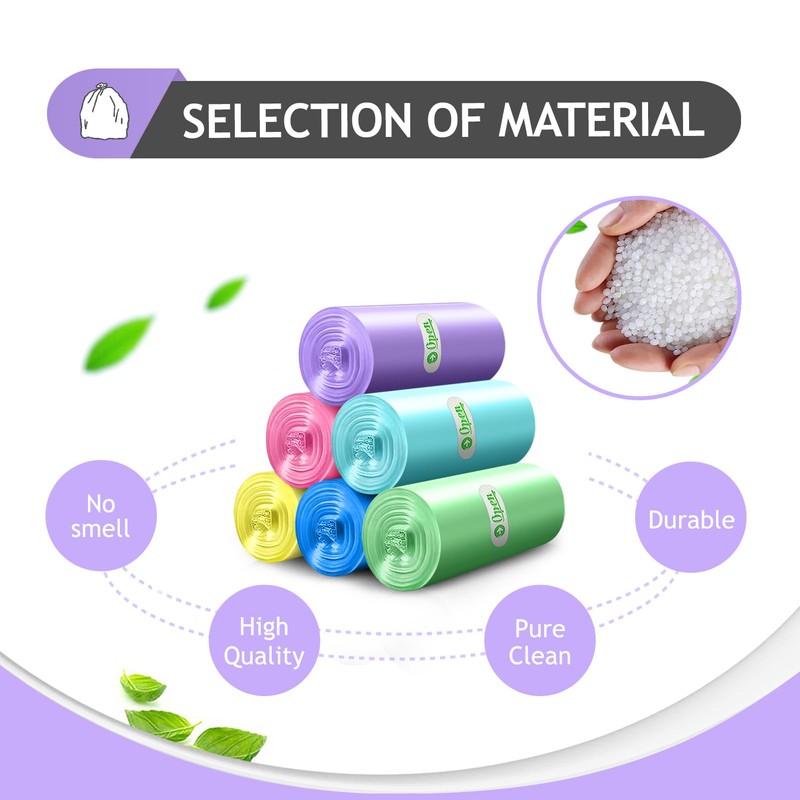 4 Gallon 300pcs Trash Bags Colorful Clear Garbage Bags, Bathroom