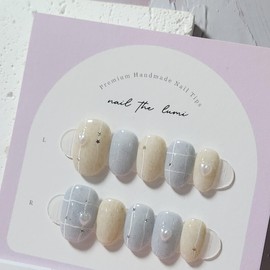 Soft winter knit  Handmade nail tip - short ballerina / 소프트 윈터 니트  수제네일팁 - 숏발레리나