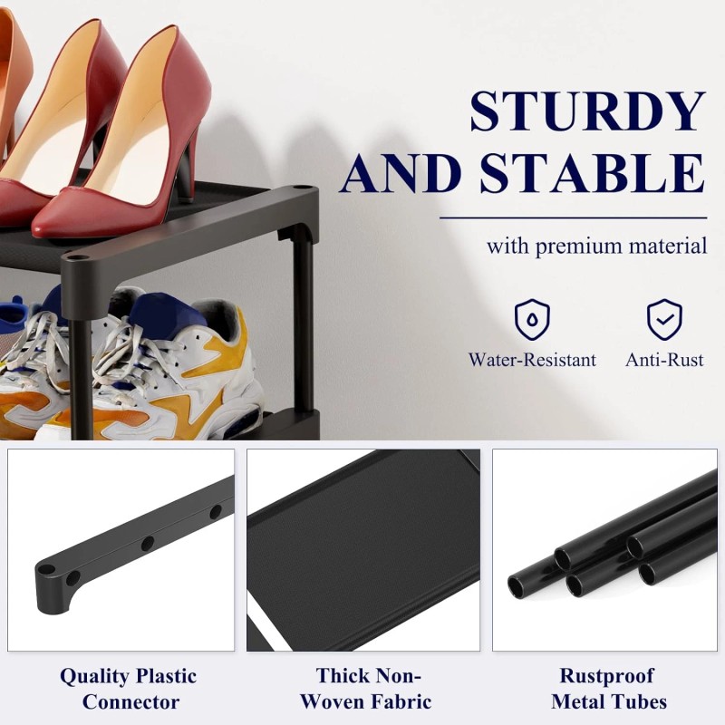 Kitsure Shoe Rack - Premium Non-Woven Shoe Rack Shelf, Shoe