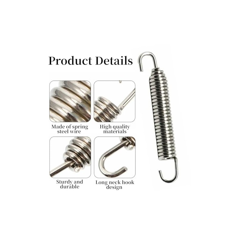 Springs, Two Piece Universal Exhaust Pipe Spring, Stainless Steel Exhaust