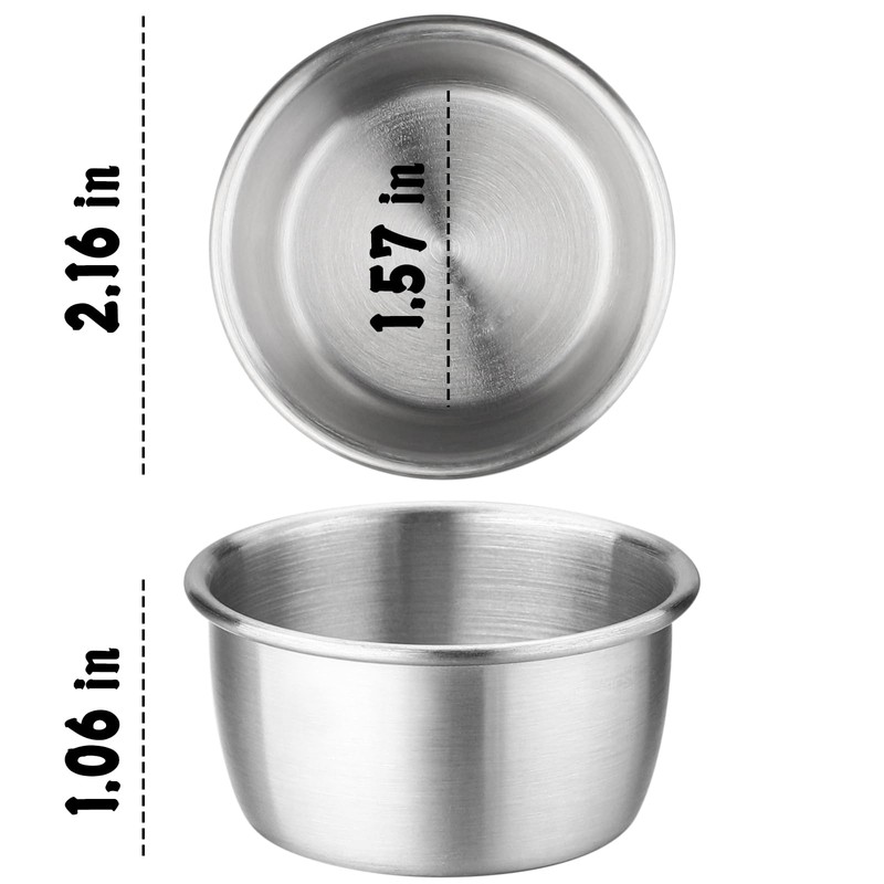 Leegg Dipping Bowls 8 Pieces Stainless Steel Snack Bowls Round