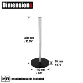 JQK Toilet Paper Storage Stand, 304 Stainless Steel Thicken 0.8mm Tissue Reserve Holder Dispenser for Bathroom, Brushed Steel, TPS180-BN