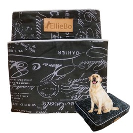 Ellie-Bo Jumbo Dog Bed Cover for 60-inch Dog Cage/Crate - Black Voyager Style
