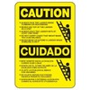 Caution - Bilingual Ladder Safety Rules Compliance - OSHA &