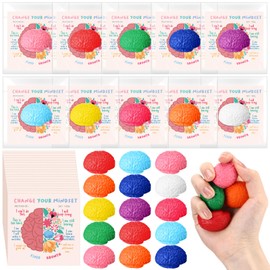 Hollowfly 30 Set Funny Stress Balls Bulk Relief Squeeze Balls Inspirational Stress Toy Employee Appreciation Gifts Back to School First Day of School Classroom Gifts for Student Teacher (Mini Brain)