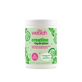 Wellah Creatine + Hydration Supplement, Electrolyte Drink Mix With Creatine Monohydrate And Vitamins, 30 Servings:_Cucumber Lime