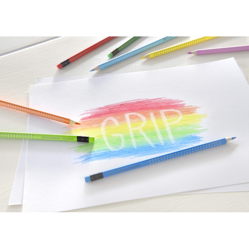 FABER-CASTELL Colour Grip 116613 Colouring Pencils Set, Erasable, Pack of