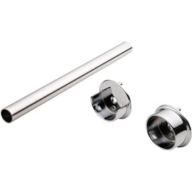 Premium 1 5/16 Inch Diameter Round Wardrobe Tube Closet Rod with End Supports (Chrome, 36" Wide Space)