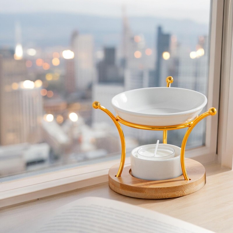 Zen'Arôme Etna Fragrance Burner - Wedding Metal Ceramic and Wood