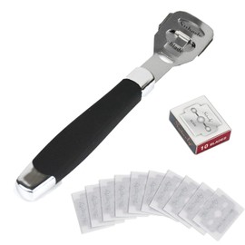 Windfulogo Pedicure File Tools Set Foot Callus Remover and Shaver for Cuticle Hard Skin Remove Removable Head Black