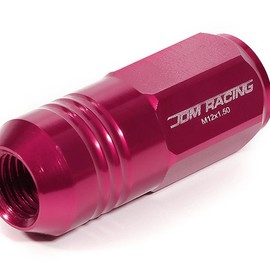 Auto Dynasty 20Pcs M12X1.5 20mmx50mm Aluminum Closed-End Lug Nuts+Extension Adapter (Pink)