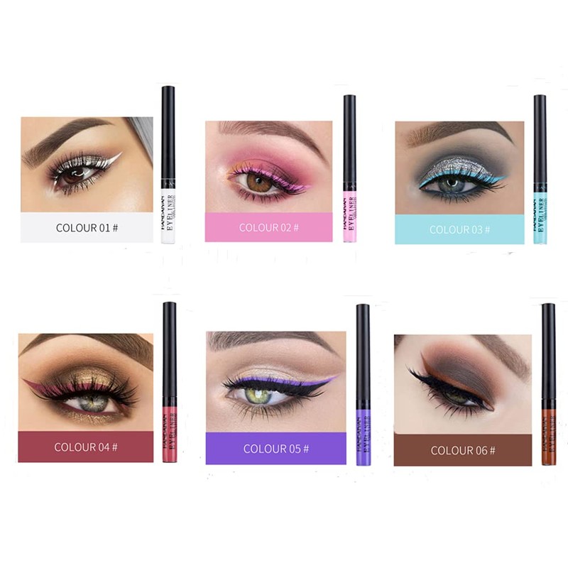 12 Colours Matte Liquid Eyeliner Set, Colourful Waterproof Smudge-Proof, Durable
