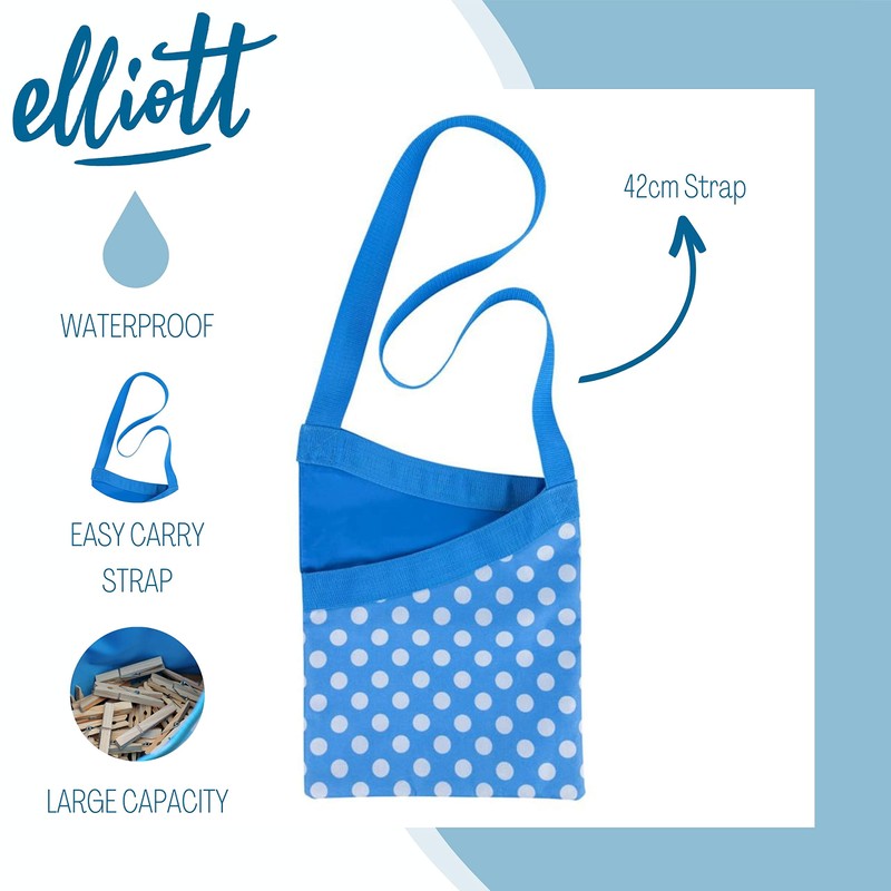 Elliott Peg Bag in Blue and White Polkadot Pattern with