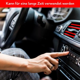 Pack of 30 Car Air Vent Decoration, Car Ventilation Grille Trim, Red Car Air Outlet Decoration Strips, Decorative Strips for Most Ventilation Slits