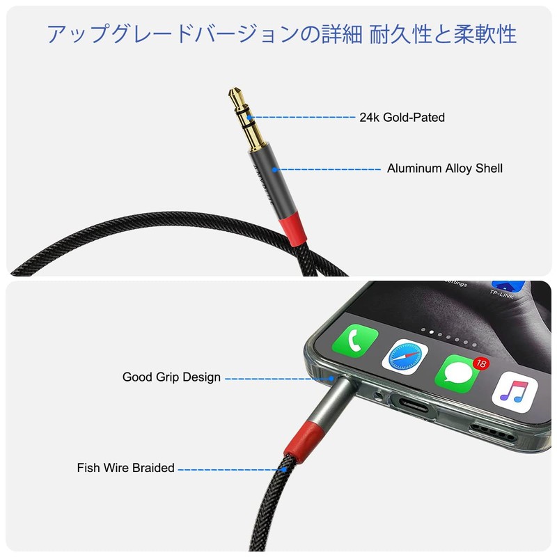 ANYPLUS Aux cable, 2 m, 3 5 jack to 3