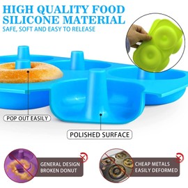 YAYUSI Molde para Donas, Set de 3 Moldes de Silicona Antiadherente para Hornear Donas, Moldes para Hornear, Sin BPA, 6 Cavidades Heritage Bundtlette, Molde para Rosquillas, Apto para Lavavajillas