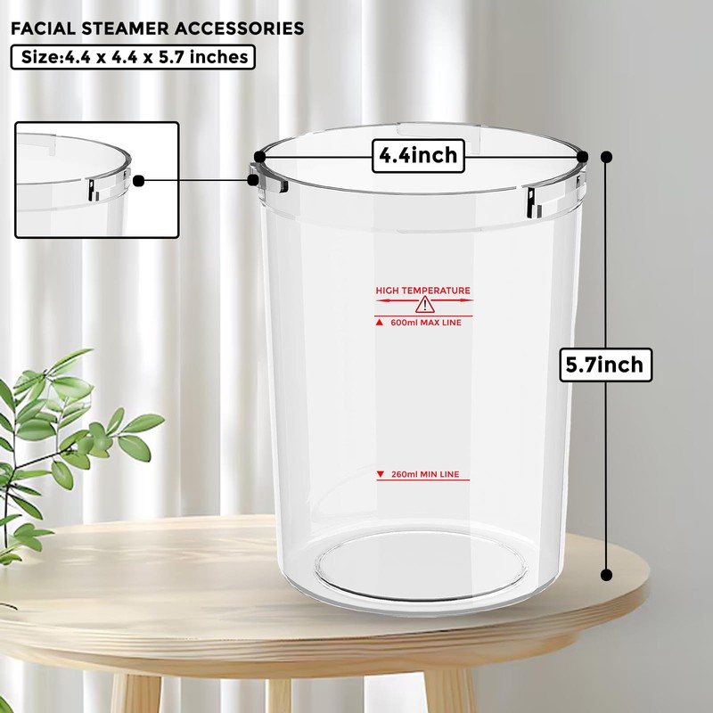 Water Jar for Facial Steamer Professional, Large Capacity Plastic Water