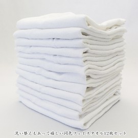 Nakamura Face Towels, White Towels, Commercial Use, Specialty, Pack of 12, 100% Cotton, 160 Momme, Approx. 1.7 oz (50 g), 31.5 x 13.2 inches (80 x 33.5 cm)