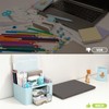 RISEMART Desk Organiser with 2 Drawers (Blue Double Layer)