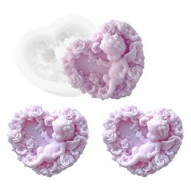 Angel Heart Candle Silicone Mould Valentine's Day Resin Casting Mold for DIY Candle Making Homemade Soap Polymer Clay Craft Plaster