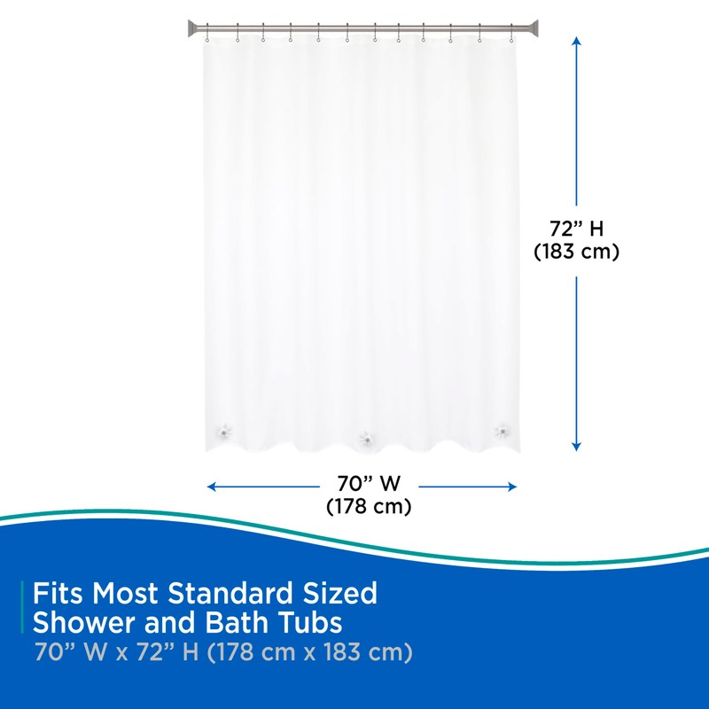 Kenney KN61443 Medium Weight 5 Gauge Waterproof PEVA Shower Curtain