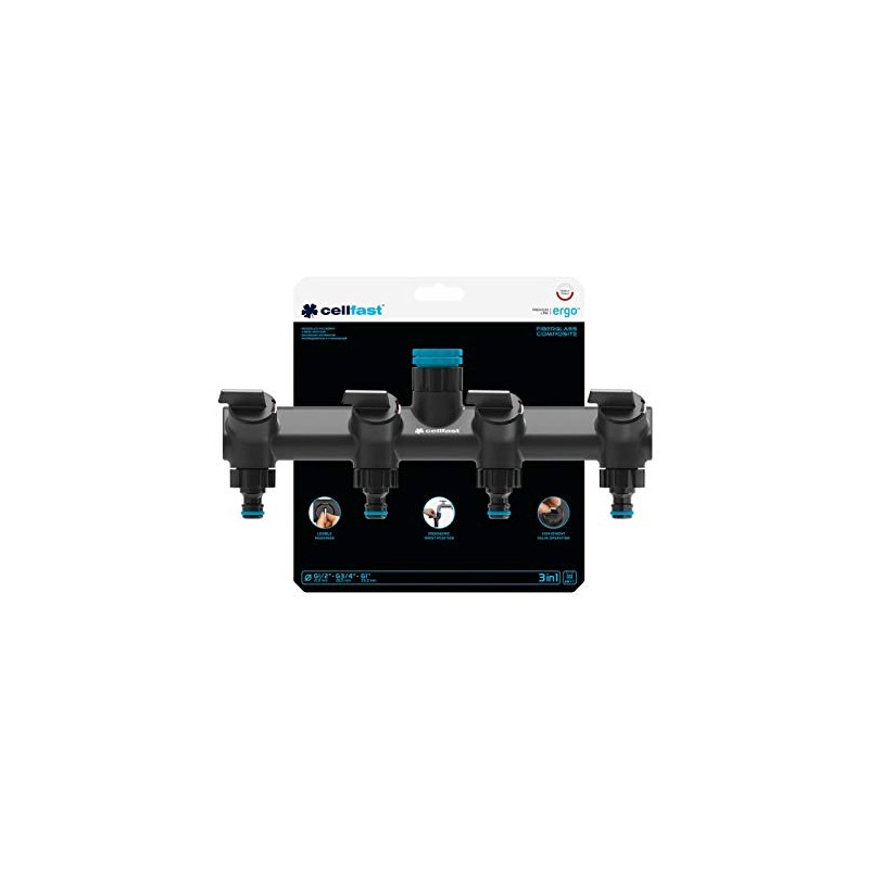 Cellfast Ergo 4-Way Splitter - Black - Allows two systems