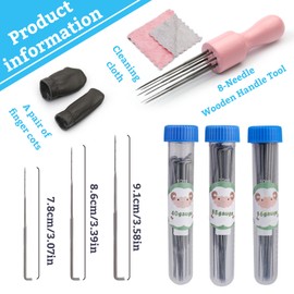 IMZAY 63PCS Needle Felting Kit, Needle Felting Tools,Wool Needle Felting Supplies with Needles Felting Needles, Wooden Handle, Needle Felting Tools, Perfect for DIY Felting Wool Projects