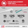 Iron Forge Cable 15 Amp White Replacement Coiled Extension Cord
