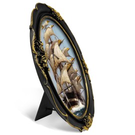 SIMON'S SHOP Oval Picture Frames 11x14, Vintage Picture Frames for Gallery Wall Display, Black Gothic Frame for 11 by 14 Posters