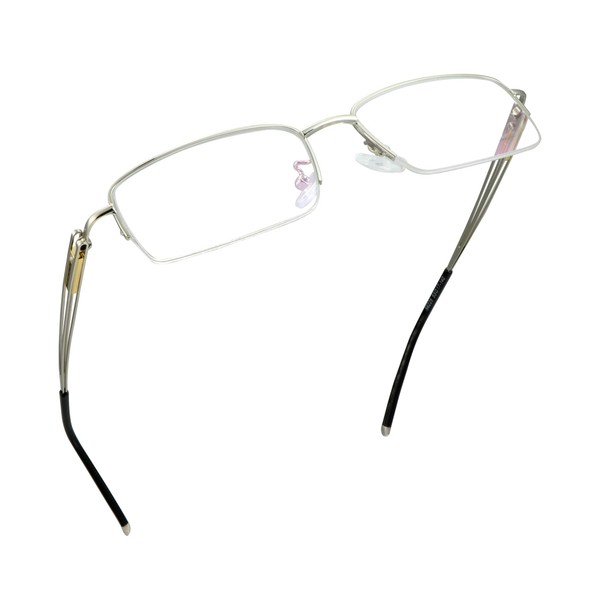 LifeArt Alloy Semi-Rimless Reading Glasses,Blue Light Blocking Glasses, Anti Eyestrain,