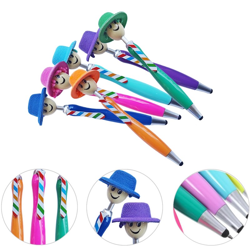 (6 pcs) Hat Tip Mop Top Pen, Mop Head Pens