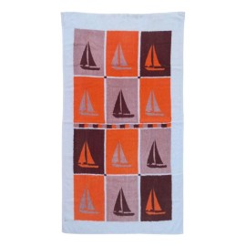 Texben 2 Toallas De Algodón Con Estampado Reactivo De Barcos.